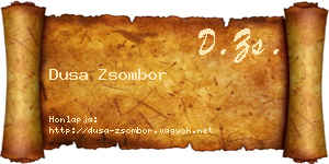 Dusa Zsombor névjegykártya